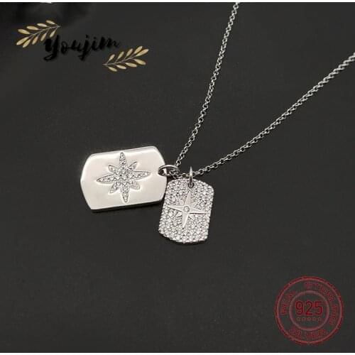 New Women 925 Silver Zircon Star Brand Pendant Necklace Light Luxury Fashion Monaco Exquisite Jewelry Gift