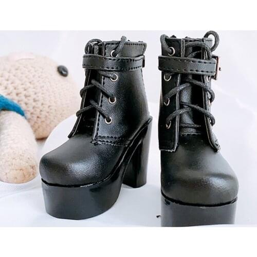 MUZIWIG 1/3 BJD/SD Doll Shoes DIY Doll Accessories Black White High Heels Martin Boots Shoes For Doll Shoes DIY Girl Gift