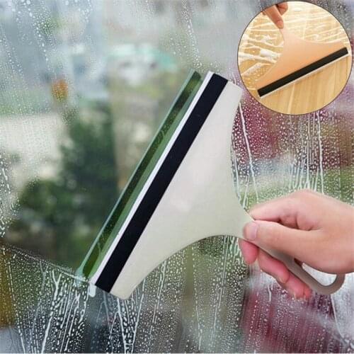 1pcs Soft Plastic Window Cleaner Household Car Bathroom Glass Cleaning Tool For Washing Home Single Side Glass Wiper 3 Colors