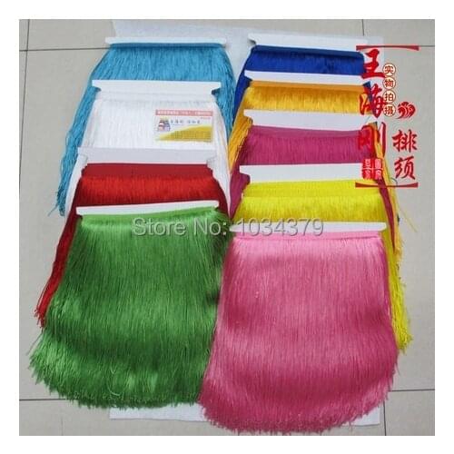 12Colors 30CM Width Polyester 10Yards Latin Dance Apparel Thin Line Fringe Lace Trims Rayon DIY Manual Accessories