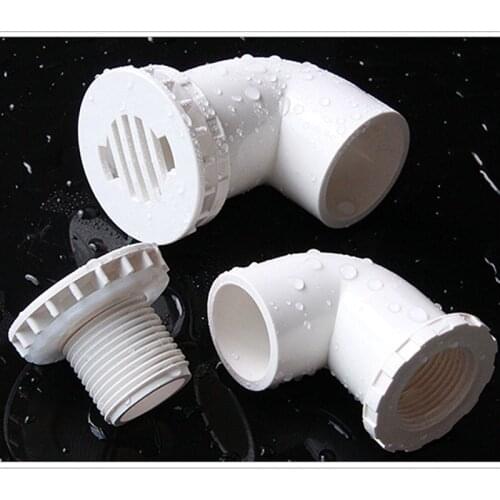 2-10Pcs 20/25/32/40/50mm PVC Pipe 90° Equal Elbow Connectors Garden Irrigation Fish Tank Aquarium Drain Inlet Outlet Joints