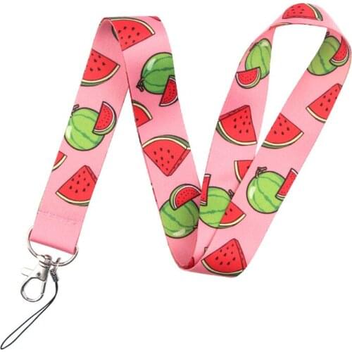 20pcs Funny Fruits Keychain Lanyards Id Badge Holder ID Card Pass Gym Mobile Phone Badge Holder Key Strap webbings ribbons