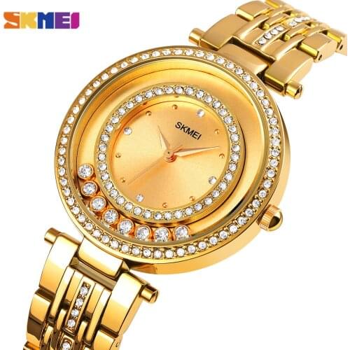 2021 SKMEI Top Brand Luxury Rhinestone Quartz Women Watch Girl Clock Waterproof Female Ladies Wristwatches Relogio Feminino 1740