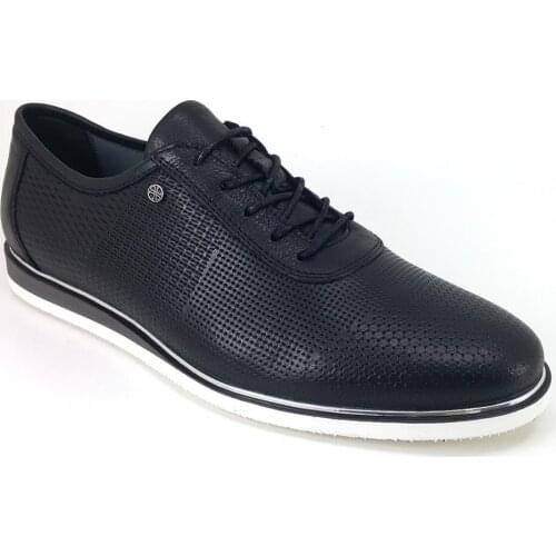 2022 Trend Yeni Sezon Model %100 Deri Ayakkabı İle Kişiye Özel ve Rahat Siyah 11022 Marcomen Günlük Erkek Ayakkabı