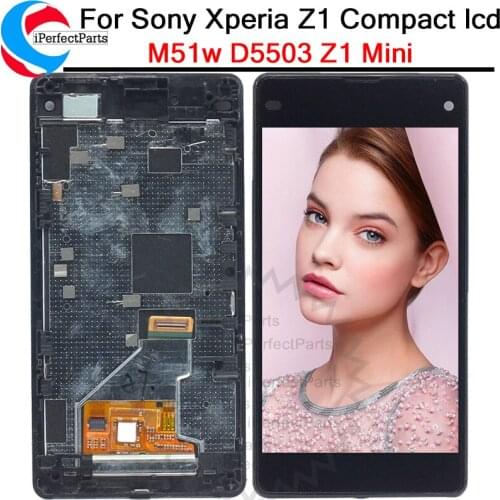 4.3" 1280*720 For SONY Xperia Z1 Compact LCD Display Touch Screen Digitizer Assembly Replacement M51w D5503 For SONY Z1 Mini LCD