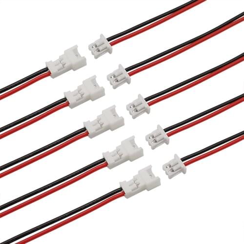 50/100Pairs JST 1.25mm 2 Pin Male Female Plug Connector Micro JST PH 1.25 2 Pin Wire Cable Connector Length 15cm