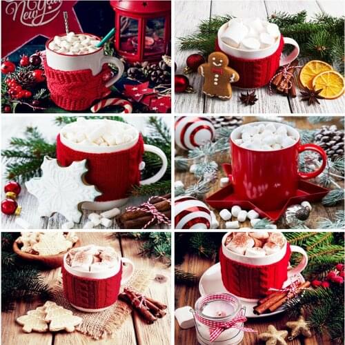 EverShine Diamond Embroidery Full Square Christmas Cup 5D Diamond Painting Coffee Mosaic Picture Of Rhinestones Art Wall Decor