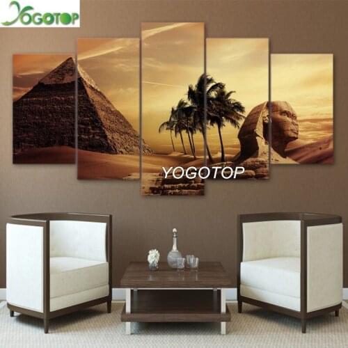 Diy Diamond Painting Egyptian Pyramids Sunset Desert Art 5D Full Drill Mosaic Diamond Embroidery Home Decor 5 Pieces ML1242