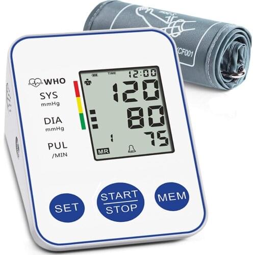Automatic Digital Blood Pressure Monitor Upper Arm LCD Blood Pressure Monitors with Large Cuff Home BP Heart Rate Pulse Meter
