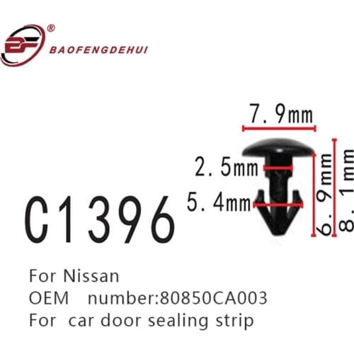 Car Buckle Fastener For Nissan 80850ca003 Door Sealing Strip Interior Fastener Clips