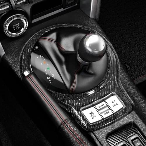 LHD RHD Car Styling Real Dry Carbon Fiber Gear Shift Trim Cover Panel Fit For Toyota GT86 Subaru BRZ 2012-2015