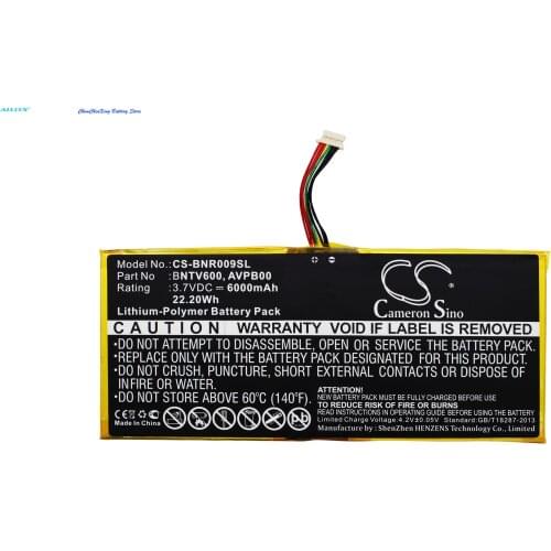 Cameron Sino 6000mAh Battery AVPB00, AVPB002-A110-01, BNTV600 for Barnes & Noble BNTV600, Nook HD+ Plus, NOOK HD+9, Ovation