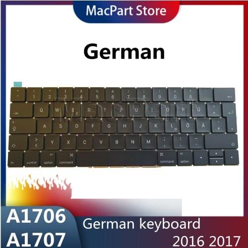 BiNUL New A1706 A1707 German keyboard for Apple Macbook 15" A1706 A1707 German keyboard Late 2016 Mid 2017 Year