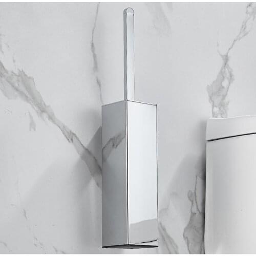 304 Stainless Steel Toilet Brush Chrome Bathroom Toilet Brush Holder Wall Mounted Cleaning Brush Holder Bathroom Accessories