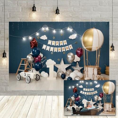 Avezano 1st Birthday Party Photography Background Glitter Light Star Balloons Baby Portrait Backdrop Photo Studio Photocall Prop