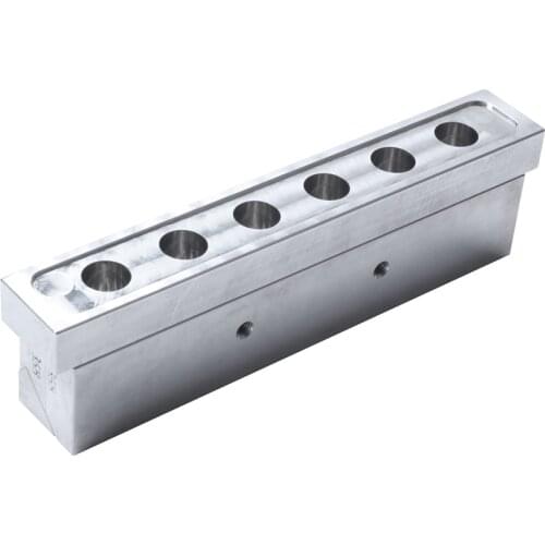 6 Cavities Holes Lipstick Mould 12.1Mm Waterdrop Beak Shape Aluminium Lipstick Fill Mold Makeup Tool for Diy Lip Rouge Balm