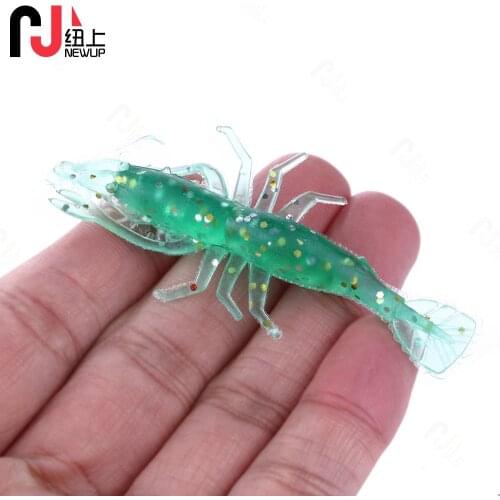 Shrimp Fake Baits 8CM/3.6G Soft Simulation Prawn Lure Fishy Smell Artificial Trout Bait with Single Hook Sea Fishing Tools
