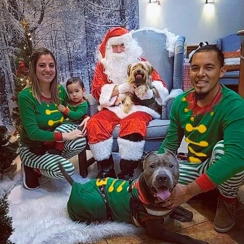 2 Piece Family Look New Year Xmas Mommy and Me Clothes Family Matching Outfits Baby Romper Father Mother Son Christmas Pajamas