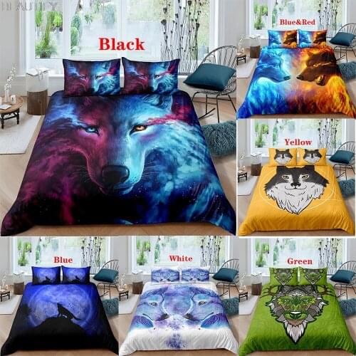 Bedding Set 3D Printing Animal Wolf Pattern Duvet Cover Pillowcases Comforter Bedding Sets Bedclothes Bed Linen Multiple Size