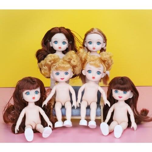 New BjD 16CM Doll 13 Movable Joints Cute Face and Blue Eyes with Shoes Mini Dolls Girl Gift for Girls Diy Surprise Toys