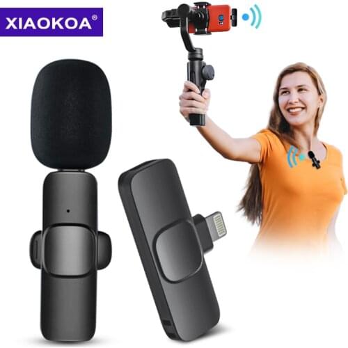 XIAOKOA New Wireless Lavalier Microphone Portable Audio Video Recording Mic For IPhone Type-C for Live streaming Mobile Phone