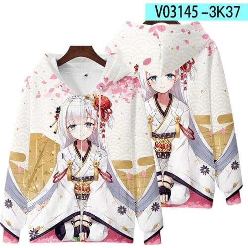Game Azur Lane 3D Printing Men/Women Autumn Fashion Zipper Hoodies Sweatshirt Long Sleeves Pollover Plus Size coat