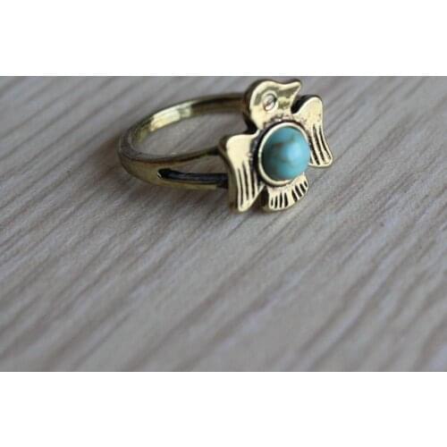Fashion Lovely Eagle Ring With Blue Stone, The Baby Eagle Stone Rings Wholesale Free Shipping