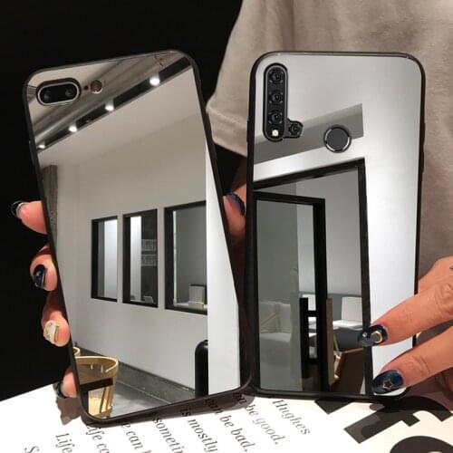 Fashion TPU makeup mirror Acrylic Case On For Huawei P Smart Plus 2019 Cover For Huawei Nova 3 3i 5 5i Pro TPU Case