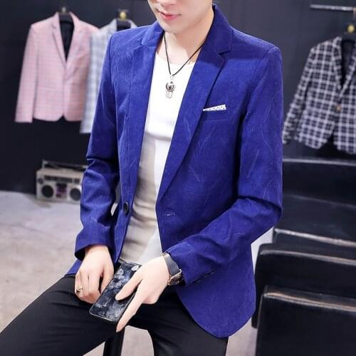 2022 Mens Autumn New Fashion Printed blazer Youth Fashion All-Matching Handsome blazer