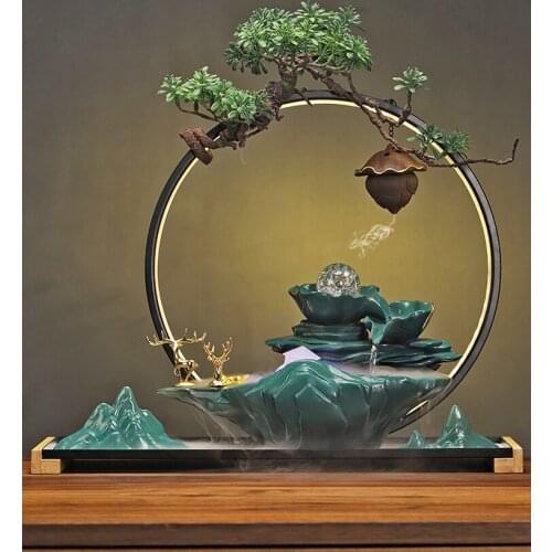 New Chinese style Zen garden The flow of water Office decoration Furnishing articles The fountain landscape home decor special