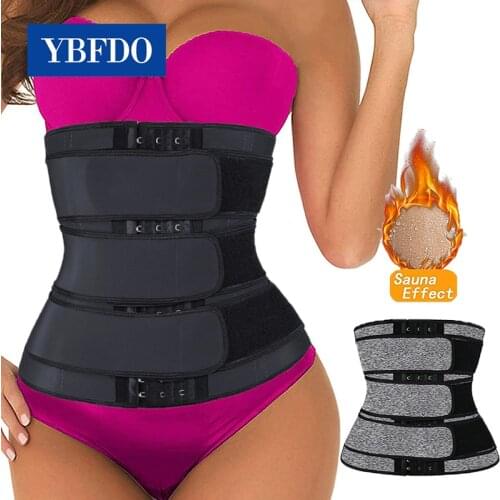 YBFDO New Waist Trainer Corset Sweat Belts for Women Body Shaper Slimming Workout Corset Weight Loss Compression Trimme Belt