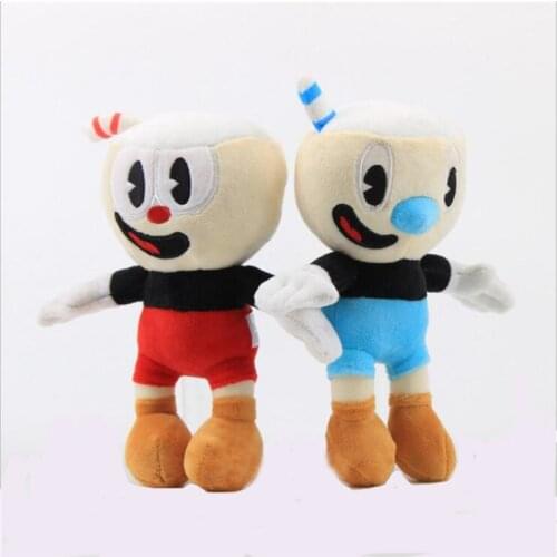 2Pcs/lot 23cm Adventure Game Cuphead Plush Toy Mugman Plush Dolls Toys for Children Gifts