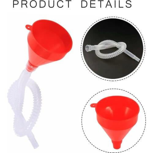 Durable Car Motorcycle Truck Vehicle Plastic Filling Funnel With Soft Pipe Spout Pour Oil Tool Petrol Diesel Car Accessories
