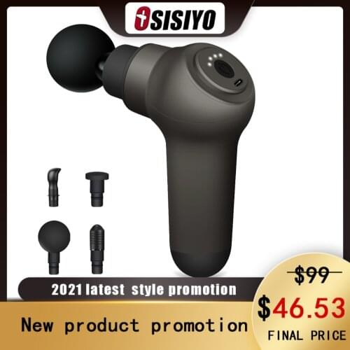 Qsisiyo Mini Fascia Gun Mini Deep Muscle Massager Relaxation Silent Electric Massage Gun Fitness
