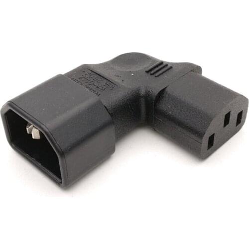 IEC Connectors IEC 320 C14 male to C13 famale Vertical right angle Power adapter Conversion plug #WPT604