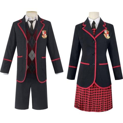 7 PCS The Umbrella Academy Girls School Uniform Vanya Allison Cosplay Costume Halloween Carnival Party Suits for Men Women Set