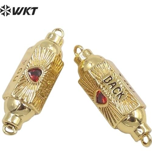 WT-MP216 Wholesale fashion bullet shape double loops gold plated jewelry finding connectors for necklace and bracelet design