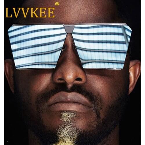 New square Rimless Sunglasses Women men Oversize Unique Shield Vintage Unusual hexagonal sun glasses Color lenses hipster silver