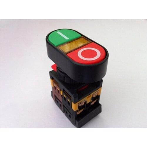 Start-stop Double Push Button With LED Pilot Lamp Pushbutton 12VDC 24VDC 110VAC 220VAC