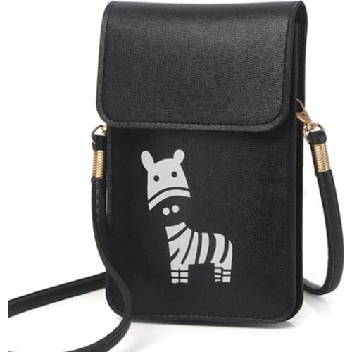 Besegad Stylish Women Small Touch Screen Phone Purse Pouch PU Leather Shoulder Bag Handbags for iPhone Samsung Galaxy Xiaomi