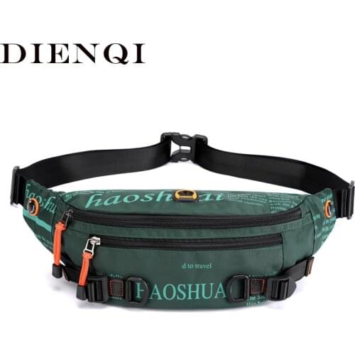 DIENQI Mens Fanny Pack Crossbody Outdoor Sports Running Cycling Waist Bag Pack Male Shoulder Belt Bag Travel Phone Pouch Bags