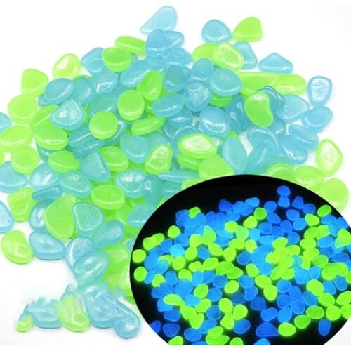 Luminous Stones Blue Green Mixed Luminous Stones Aquarium Pebbles Artificial Fluorite Fluorescent Light Pebbles 20-30MM