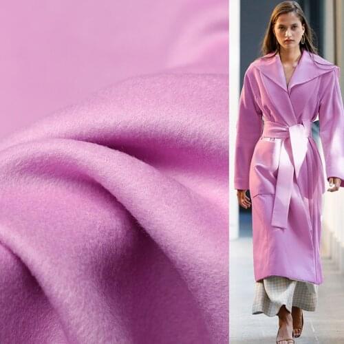 The Cloth Light Purple Thicken Double-side Overcoating Fabrics 100%Wool Material Winter Women Overcoat Sewing Cloth Freeshipping