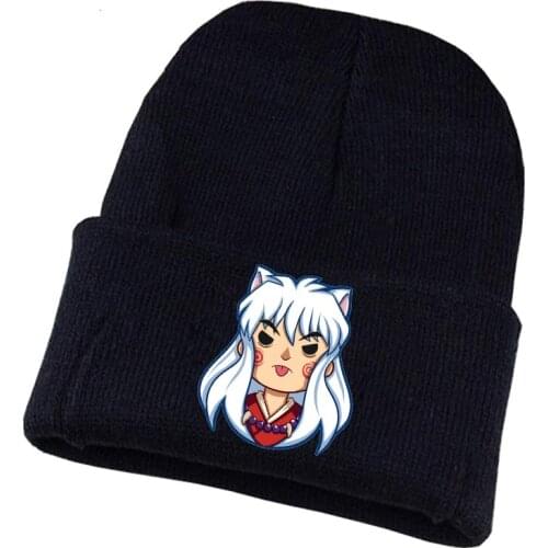 Anime Inuyasha Knitted hat Cosplay hat Unisex Print Adult Casual Cotton hat teenagers winter Knitted Cap