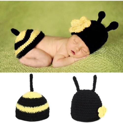 Baby Boys Girls Handmade Knitted Outfits Crochet Photo Shoot Prop Hat Set Infant Soft Woven Cap Pant Photo Prop