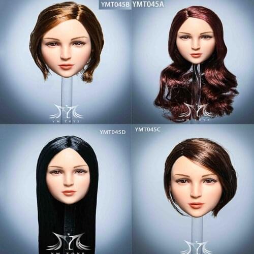 YMTOYS 1/6 YMT045 Head Sculpt Model With Planted Hair Fit 12" Female PH TBL Figure Body In Stock