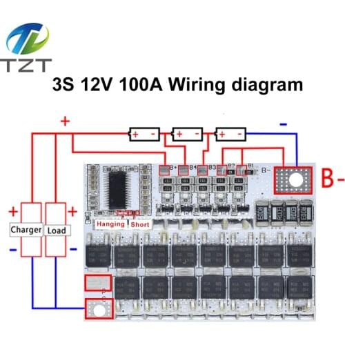 3s/4s/5s Bms 12v 16.8v 21v 100a Li-ion Lmo Ternary Lithium Battery Protection Circuit Board Li-polymer Balance Charging Module