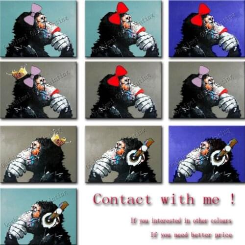 10 different styles 100% hand-painted new popular orangutan oil painting on canvas modern monkey paintings for home decor Art