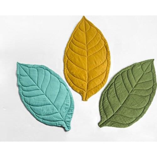 100%Cotton New Heart Leaf Children Play Mats Game Crawling Rug Blanket Bedding Baby Crawl Carpet Kids Room Decor Leaves cover