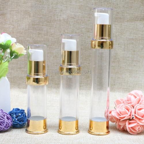15ml 30ml Frosted Airless Pump bottle Transparent Lid Cosmetic Containerfor serum lotion foundation gel emulsion packing 10pcs